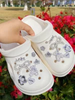 14 DIY detachable accessories: Bow, bear, heart, crown, love shoe buckle DIY decoration, multi-functional shoe clip accessories - Image 6