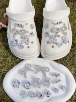 14 DIY detachable accessories: Bow, bear, heart, crown, love shoe buckle DIY decoration, multi-functional shoe clip accessories