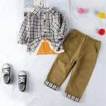Kids BoysClothes  Children Plaid Coat+T-Shirt+Pants 3pcs Baby Suits Toddler Boy Clothing Spring Autumn Outerwear Costume BC1034 - Image 5