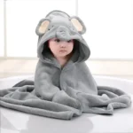 Toddler Bathrobe Infant Bath Towel Boy Girl Blankets Swaddle With Hood Cartoon Coral Fleece Towel Blanket Newborn Kids Bedding - Image 2