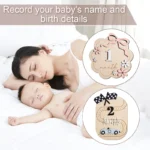 Baby Announcement Sign, Wooden Hello World Newborn Welcome Sign Name Plaque Personalized Birth Announcement Board - Image 3