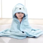 Toddler Bathrobe Infant Bath Towel Boy Girl Blankets Swaddle With Hood Cartoon Coral Fleece Towel Blanket Newborn Kids Bedding - Image 9