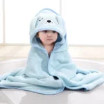Toddler Bathrobe Infant Bath Towel Boy Girl Blankets Swaddle With Hood Cartoon Coral Fleece Towel Blanket Newborn Kids Bedding - Image 9