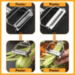 مقشرة Glintora المزدوجة للفواكه والخضروات / Kitchen Vegetable Peeler Stainless Steel - Image 5