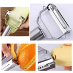 مقشرة Glintora المزدوجة للفواكه والخضروات / Kitchen Vegetable Peeler Stainless Steel - Image 4