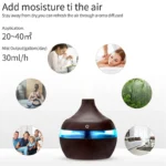 موزع عطور Glintora الخشبي (بالموجات فوق الصوتية) / Humidifier Electric Aroma Air Diffuser - Image 3